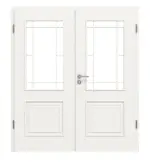 Frontansicht von Georgia 2 LA Lugano ClassicLine Duradecor Verkehrsweiß RAL 9016 Doppelflügeltür inkl. Zarge - Hörmann