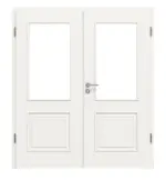 Frontansicht von Georgia 2 LA ClassicLine Duradecor Verkehrsweiß RAL 9016 Doppelflügeltür inkl. Zarge - Hörmann