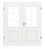 Frontansicht von Georgia 2 LA Sprosse 2/3 ClassicLine Duradecor Verkehrsweiß RAL 9016 Doppelflügeltür inkl. Zarge - Hörmann
