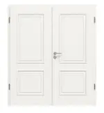 Frontansicht von Landhaus 2 Classic Weißlack Doppelflügeltür inkl. Zarge - Huga