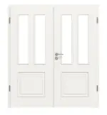Frontansicht von Landhaus 3 LA Classic Weißlack Doppelflügeltür inkl. Zarge - Huga