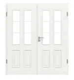 Frontansicht von Georgia 4 LA Sprosse 1/3 ClassicLine Duradecor Verkehrsweiß RAL 9016 Doppelflügeltür inkl. Zarge - Hörmann