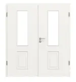 Frontansicht von Landhaus 5 LA Classic Weißlack Doppelflügeltür inkl. Zarge - Huga