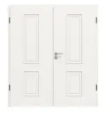 Frontansicht von Landhaus 5 Classic Weißlack Doppelflügeltür inkl. Zarge - Huga