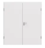 Frontansicht von JELD-WEN Doppelflügeltür Grauweiß Optima DuriTop CPL mit Zarge