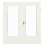 Frontansicht von GARANT Doppelflügeltür inkl. Zarge 0135-60 Rain Resopal mit Lichtausschnitt LA-DIN