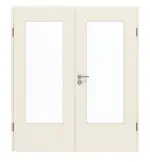 Frontansicht von GARANT Doppelflügeltür inkl. Zarge 0140-60 Dawn Resopal mit Lichtausschnitt LA-DIN