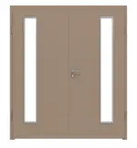 Frontansicht von WESTAG Doppelflügeltür Castoro Ottawa FX 0717 Fenix NTM mit Lichtausschnitt LA-1B bandseitig inkl. Zarge