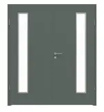 Frontansicht von WESTAG Doppelflügeltür Verde Comodoro FX 0750 FENIX NTM mit Lichtausschnitt LA-1B bandseitig inkl. Zarge