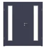 Frontansicht von WESTAG Doppelflügeltür Blu Fes FX 0754 FENIX NTM mit Lichtausschnitt LA-1B bandseitig inkl. Zarge