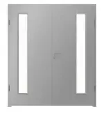 Frontansicht von WESTAG Doppelflügeltür Argento Dukat FX 5001 Fenix NTA mit Lichtausschnitt LA-1B bandseitig inkl. Zarge