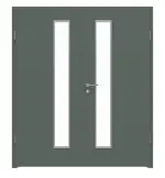 Frontansicht von WESTAG Doppelflügeltür Verde Comodoro FX 0750 FENIX NTM mit Lichtausschnitt LA-1D schlossseitig inkl. Zarge