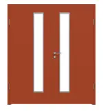 Frontansicht von WESTAG Doppelflügeltür Rosso Namib FX 0789 Fenix NTM mit Lichtausschnitt LA-1D schlossseitig inkl. Zarge