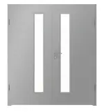 Frontansicht von WESTAG Doppelflügeltür Argento Dukat FX 5001 Fenix NTA mit Lichtausschnitt LA-1D schlossseitig inkl. Zarge