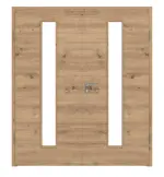 Frontansicht von WESTAG Doppelflügeltür Artis Eiche Cross EiC 793 Portalit CPL mit Lichtausschnitt LA-1 mittig inkl. Zarge