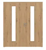 Frontansicht von WESTAG Doppelflügeltür Artis Eiche Ei 793 Portalit CPL mit Lichtausschnitt LA-1 mittig inkl. Zarge