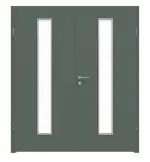 Frontansicht von WESTAG Doppelflügeltür Verde Comodoro FX 0750 FENIX NTM mit Lichtausschnitt LA-1 mittig inkl. Zarge
