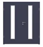 Frontansicht von WESTAG Doppelflügeltür Blu Fes FX 0754 FENIX NTM mit Lichtausschnitt LA-1 mittig inkl. Zarge