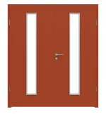 Frontansicht von WESTAG Doppelflügeltür Rosso Namib FX 0789 Fenix NTM mit Lichtausschnitt LA-1 mittig inkl. Zarge