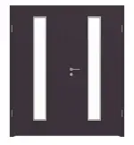 Frontansicht von WESTAG Doppelflügeltür Viola Orissa FX 0790 FENIX NTM mit Lichtausschnitt LA-1 mittig inkl. Zarge