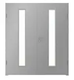 Frontansicht von WESTAG Doppelflügeltür Argento Dukat FX 5001 Fenix NTA mit Lichtausschnitt LA-1 mittig inkl. Zarge