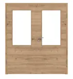 Frontansicht von WESTAG Doppelflügeltür Artis Eiche Cross EiC 793 Portalit CPL mit Lichtausschnitt LA-100 inkl. Zarge