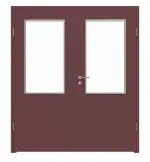 Frontansicht von WESTAG Doppelflügeltür Rosso Jaipur FX 0751 FENIX NTM mit Lichtausschnitt LA-100 inkl. Zarge