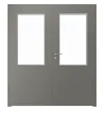 Frontansicht von WESTAG Doppelflügeltür Acciaio Hamilton FX 5000 Fenix NTA mit Lichtausschnitt LA-100 inkl. Zarge