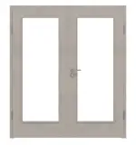 Frontansicht von WESTAG Doppelflügeltür Semento BN 434 Portalit CPL mit Lichtausschnitt LA-1000 inkl. Zarge