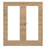 Frontansicht von WESTAG Doppelflügeltür Artis Eiche Cross EiC 793 Portalit CPL mit Lichtausschnitt LA-1000 inkl. Zarge