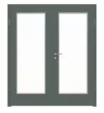 Frontansicht von WESTAG Doppelflügeltür Verde Comodoro FX 0750 FENIX NTM mit Lichtausschnitt LA-1000 inkl. Zarge