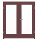 Frontansicht von WESTAG Doppelflügeltür Rosso Jaipur FX 0751 FENIX NTM mit Lichtausschnitt LA-1000 inkl. Zarge