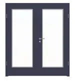 Frontansicht von WESTAG Doppelflügeltür Blu Fes FX 0754 FENIX NTM mit Lichtausschnitt LA-1000 inkl. Zarge