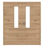 Frontansicht von WESTAG Doppelflügeltür Artis Eiche Cross EiC 793 Portalit CPL mit Lichtausschnitt LA-18-21,5 inkl. Zarge