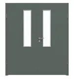 Frontansicht von WESTAG Doppelflügeltür Verde Comodoro FX 0750 FENIX NTM mit Lichtausschnitt LA-18-21,5 inkl. Zarge