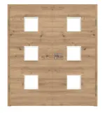 Frontansicht von WESTAG Doppelflügeltür Artis Eiche Cross EiC 793 Portalit CPL mit Lichtausschnitt LA-3 inkl. Zarge