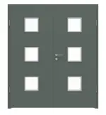 Frontansicht von WESTAG Doppelflügeltür Verde Comodoro FX 0750 FENIX NTM mit Lichtausschnitt LA-3 inkl. Zarge