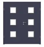 Frontansicht von WESTAG Doppelflügeltür Blu Fes FX 0754 FENIX NTM mit Lichtausschnitt LA-3 inkl. Zarge