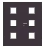 Frontansicht von WESTAG Doppelflügeltür Viola Orissa FX 0790 FENIX NTM mit Lichtausschnitt LA-3 inkl. Zarge