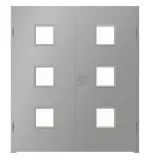 Frontansicht von WESTAG Doppelflügeltür Argento Dukat FX 5001 Fenix NTA mit Lichtausschnitt LA-3 inkl. Zarge