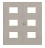 Frontansicht von WESTAG Doppelflügeltür Semento BN 434 Portalit CPL mit Lichtausschnitt LA-3Q inkl. Zarge