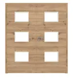 Frontansicht von WESTAG Doppelflügeltür Artis Eiche Cross EiC 793 Portalit CPL mit Lichtausschnitt LA-3Q inkl. Zarge