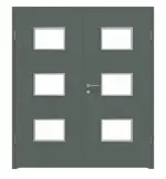 Frontansicht von WESTAG Doppelflügeltür Verde Comodoro FX 0750 FENIX NTM mit Lichtausschnitt LA-3Q inkl. Zarge