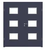 Frontansicht von WESTAG Doppelflügeltür Blu Fes FX 0754 FENIX NTM mit Lichtausschnitt LA-3Q inkl. Zarge