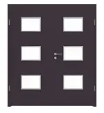 Frontansicht von WESTAG Doppelflügeltür Viola Orissa FX 0790 FENIX NTM mit Lichtausschnitt LA-3Q inkl. Zarge