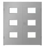 Frontansicht von WESTAG Doppelflügeltür Argento Dukat FX 5001 Fenix NTA mit Lichtausschnitt LA-3Q inkl. Zarge