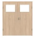 Frontansicht von WESTAG Doppelflügeltür Eiche Eleganzia Ei 342 Portalit CPL mit Lichtausschnitt LA-40 inkl. Zarge