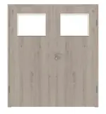 Frontansicht von WESTAG Doppelflügeltür Sala Eiche Ei 443 Portalit CPL mit Lichtausschnitt LA-40 inkl. Zarge