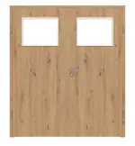 Frontansicht von WESTAG Doppelflügeltür Artis Eiche Ei 793 Portalit CPL mit Lichtausschnitt LA-40 inkl. Zarge