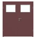 Frontansicht von WESTAG Doppelflügeltür Rosso Jaipur FX 0751 FENIX NTM mit Lichtausschnitt LA-40 inkl. Zarge